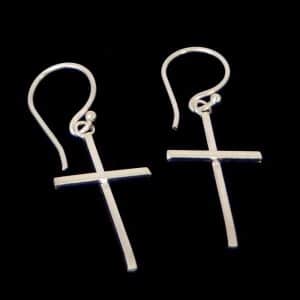 Christian cross earring