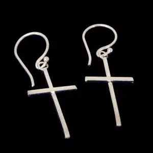 Christian cross earring