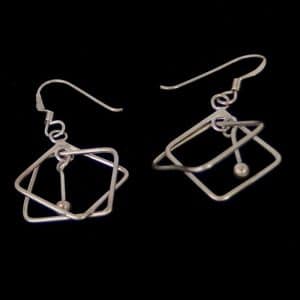 short geometric linear earrings