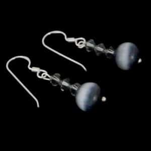 White gray earrings