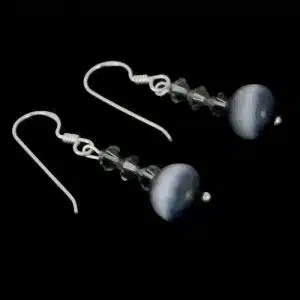 White gray earrings