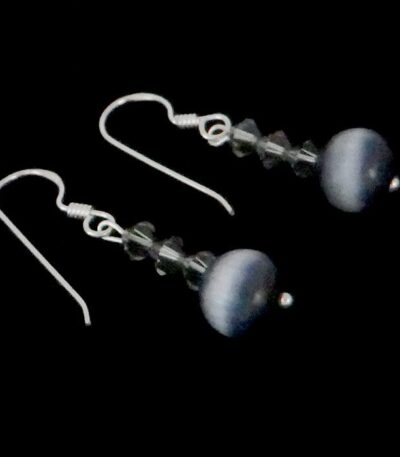 White gray earrings