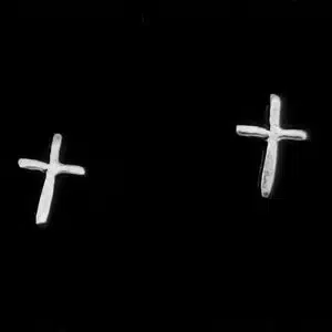 Sterling silver cross studs