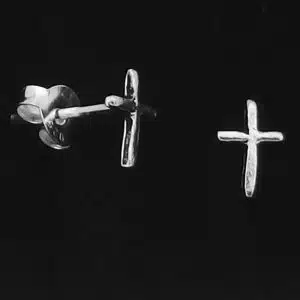 Sterling silver cross studs