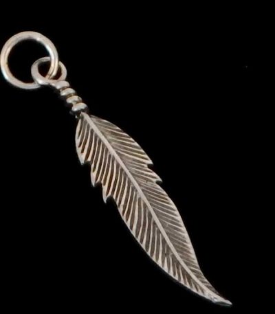 Silver feather necklace
