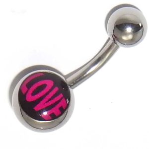 Love belly button jewellery