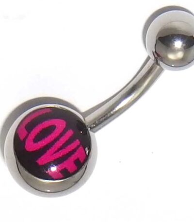 Love belly button jewellery