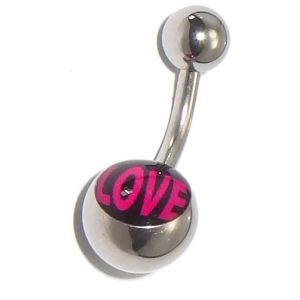 Love belly button jewellery