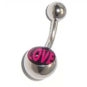 Love belly button jewellery