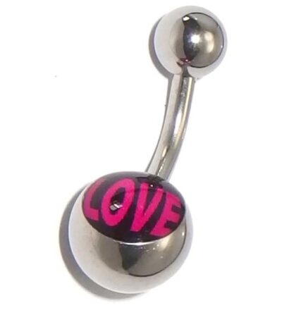 Love belly button jewellery