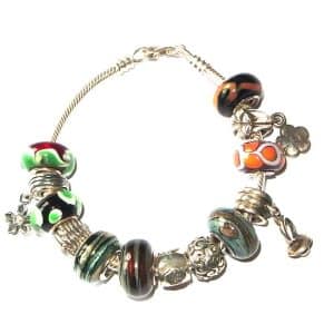 Glass charm bracelet beads