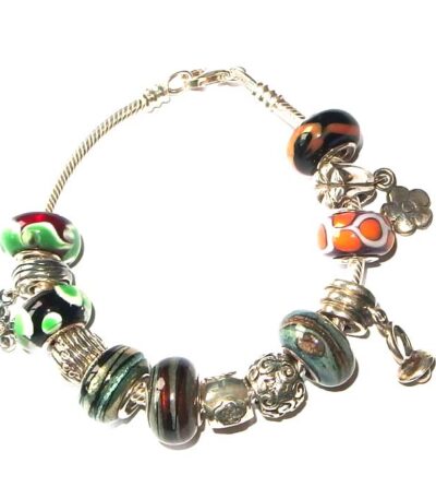 Glass charm bracelet beads