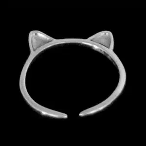 Sterling silver cat ring