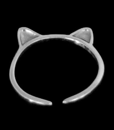 Sterling silver cat ring