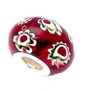 Burgundy charm bead
