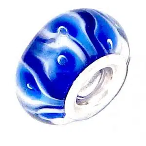 Glass charm bracelet beads