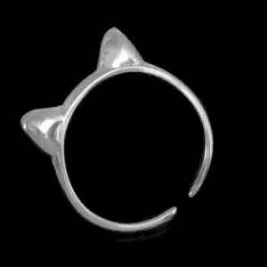 Sterling silver cat ring