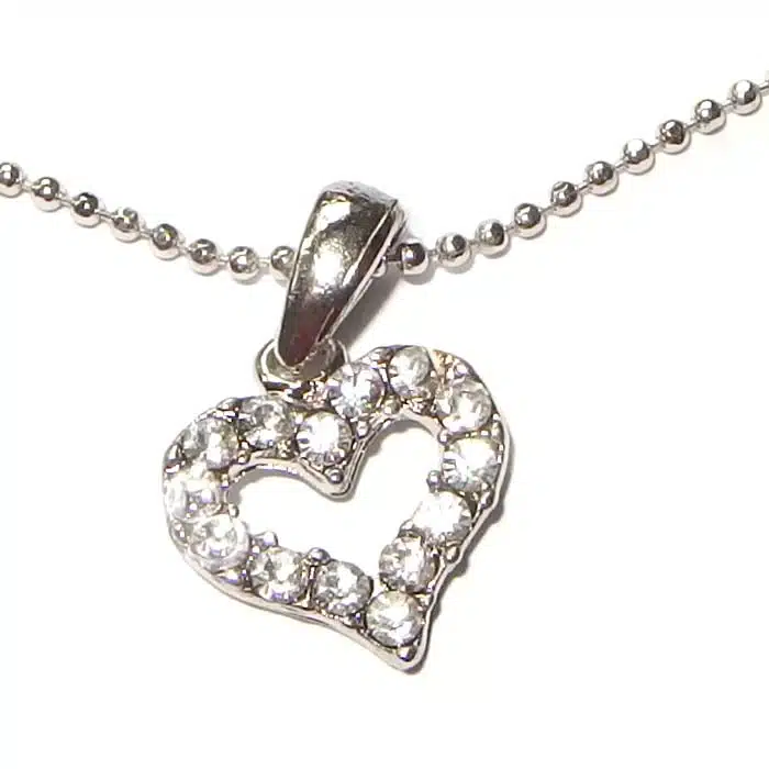 Costume Silver Heart Necklace Sweet heart necklace