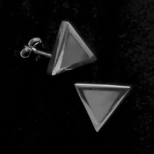 Silver chunky stud earrings