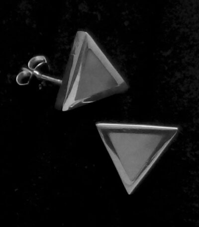 Silver chunky stud earrings
