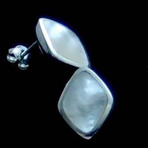 Silver mother pearl earrings
