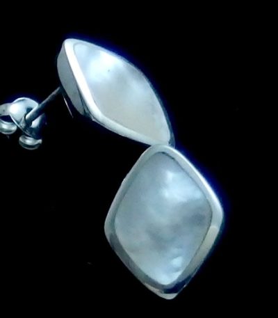 Silver mother pearl earrings