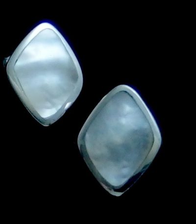 Silver mother pearl earrings