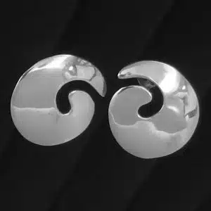 Silver chunky stud earrings
