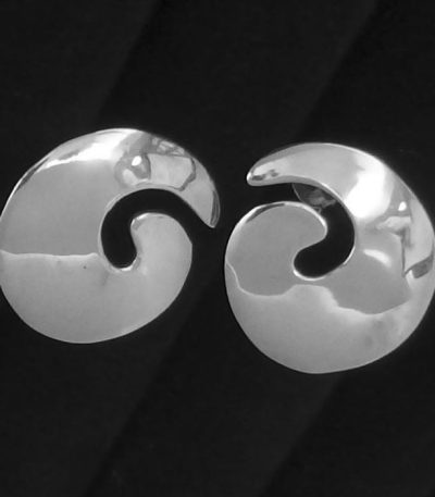 Silver chunky stud earrings