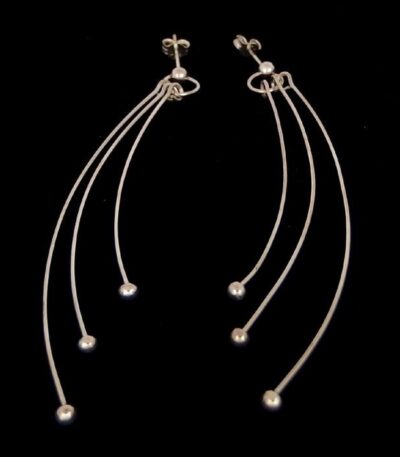 Silver Long dangle earrings