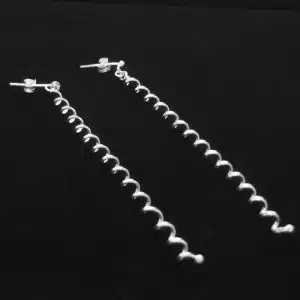 Silver corkscrew earrings