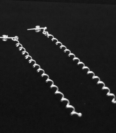 Silver corkscrew earrings