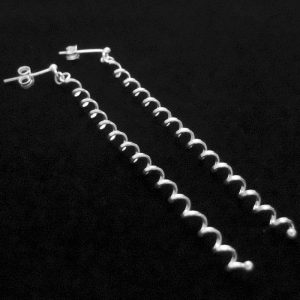 Silver corkscrew earrings