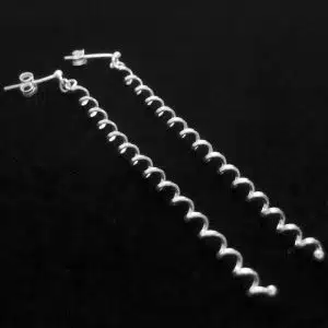 Silver corkscrew earrings