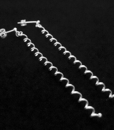 Silver corkscrew earrings