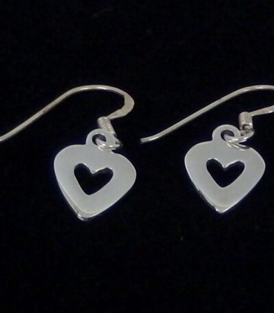 Real Silver dangle heart earrings