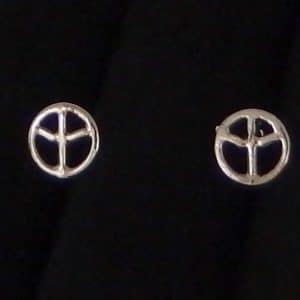 Silver peace stud earrings