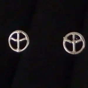 Silver peace stud earrings