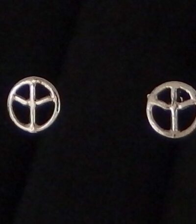 Silver peace stud earrings