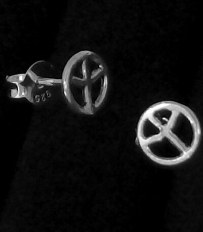 Silver peace stud earrings