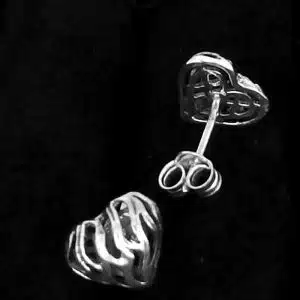 Big Silver Heart Earrings