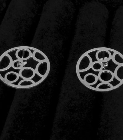 Silver chunky stud earrings