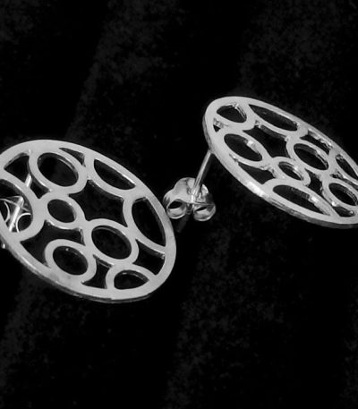 Silver chunky stud earrings