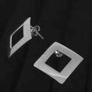 Silver chunky stud earrings