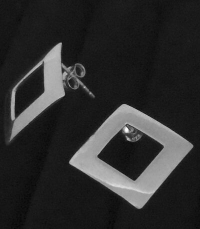 Silver chunky stud earrings