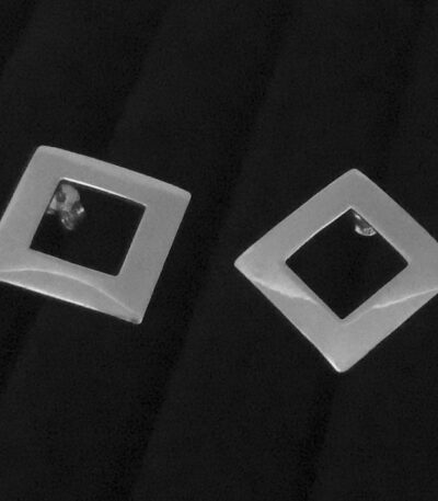 Silver chunky stud earrings