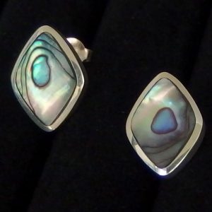 Silver abalone stud earrings