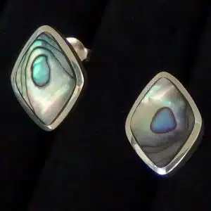 Silver abalone stud earrings