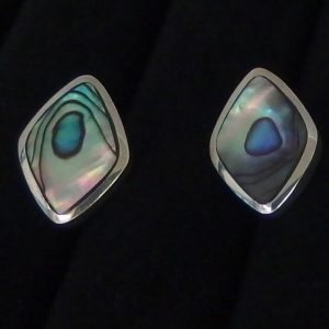 Silver abalone stud earrings