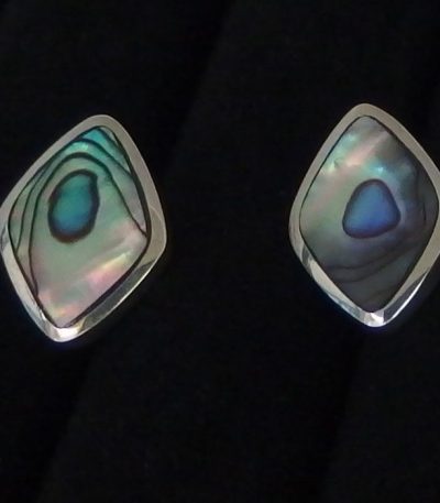 Silver abalone stud earrings